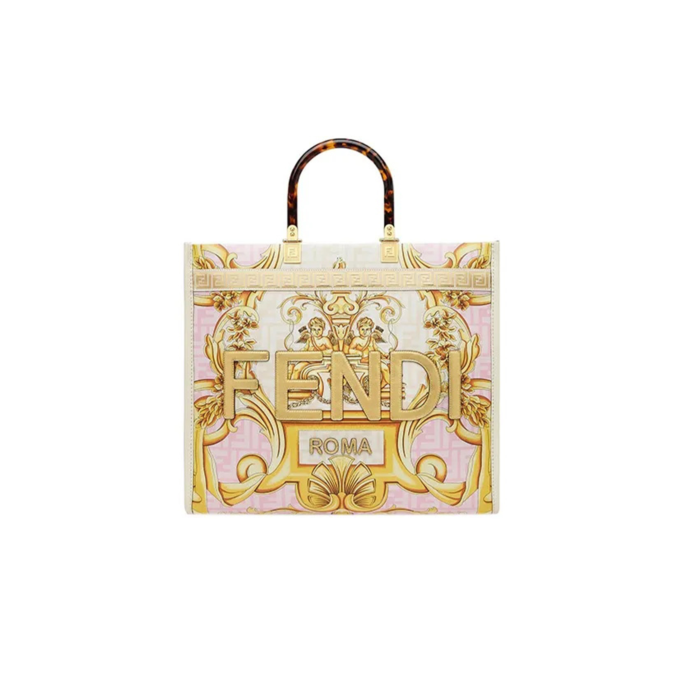 F**di sunshine versace co-branded fendace sunshine tote bag 8bh386ajtxf1hm8 (35*31*17m)